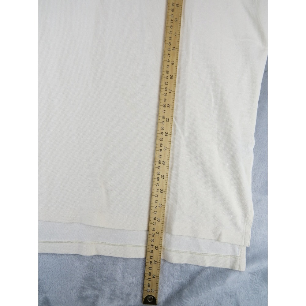 Polo‎ Ralph Lauren XL Big 3 Horsemen Embroidered Polo Shirt Cream Cotton Vintage - Picture 8 of 9